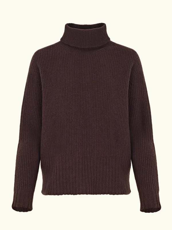 Ava Roll Neck Jumper – Brown made by iris