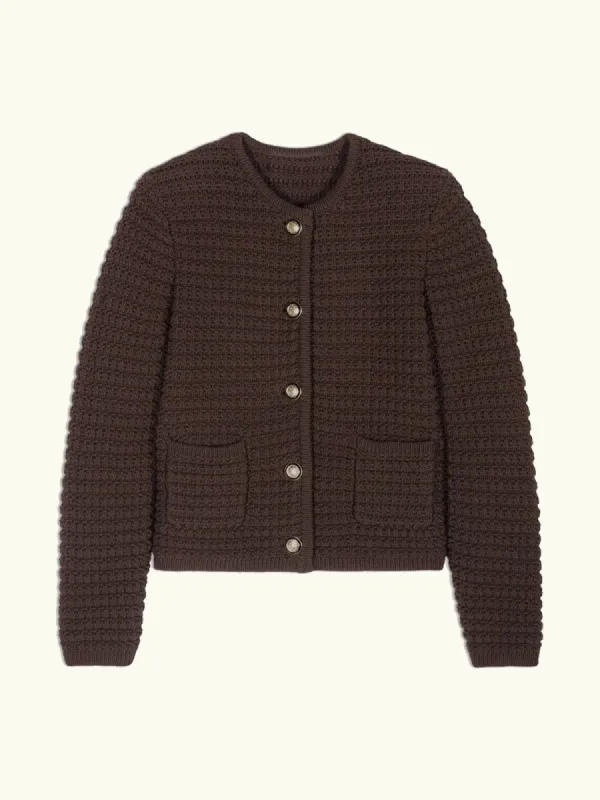 Gaspard Cropped Cardigan – Chocolate made by iris