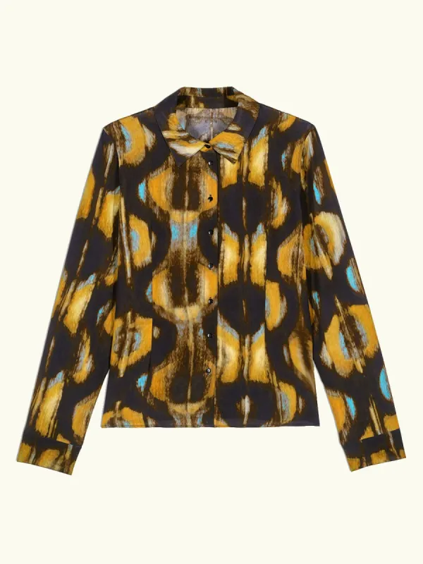 Teya Abstract Print Blouse – Brown made by ba&sh