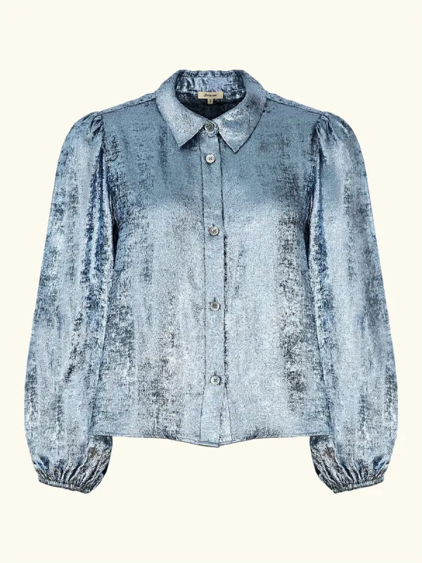 Howland Lurex Blouse – Blue made by iris