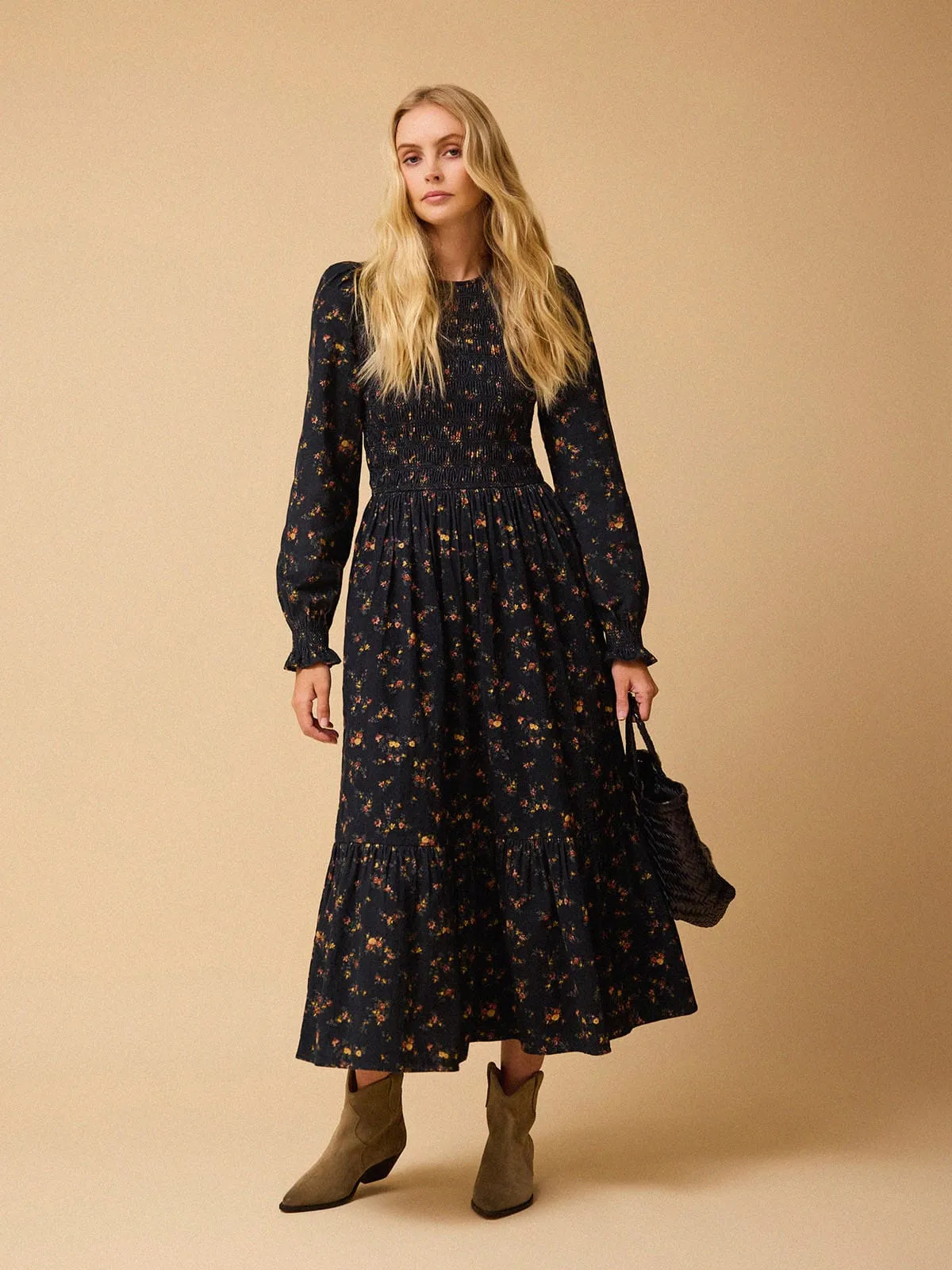 Frances Printed Cord Dress – Navy sold by iris product image thumbnail 2