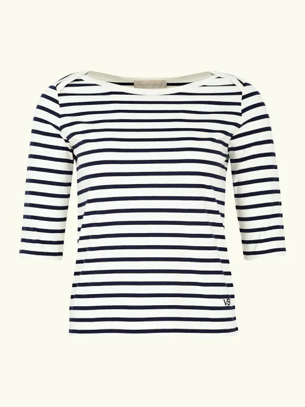 Deauville Stripe T-shirt – BLue and White made by Vanessa Bruno