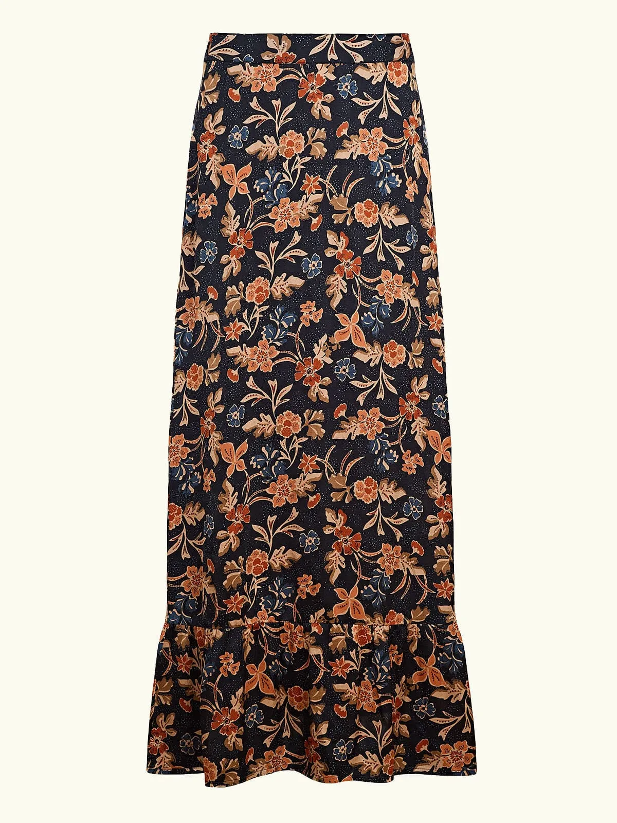 Alice Satin Printed Maxi Skirt – Navy sold by iris product image thumbnail 4