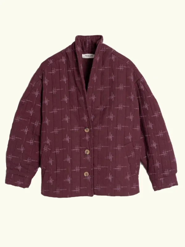 Quilted Jacket - Burgundy sold by iris
