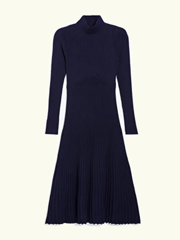Divana Ribbed Dress – Navy made by iris