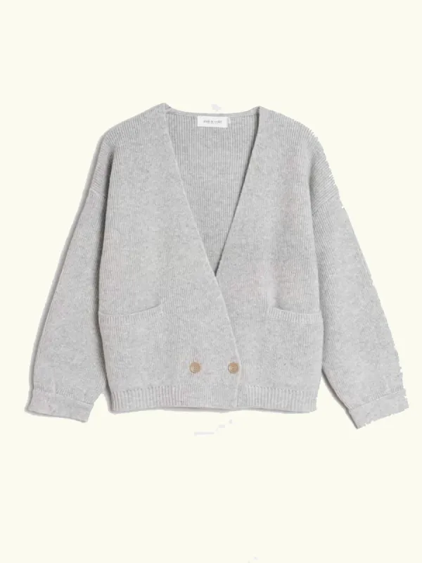 Pocket Cardigan – Light Grey made by iris