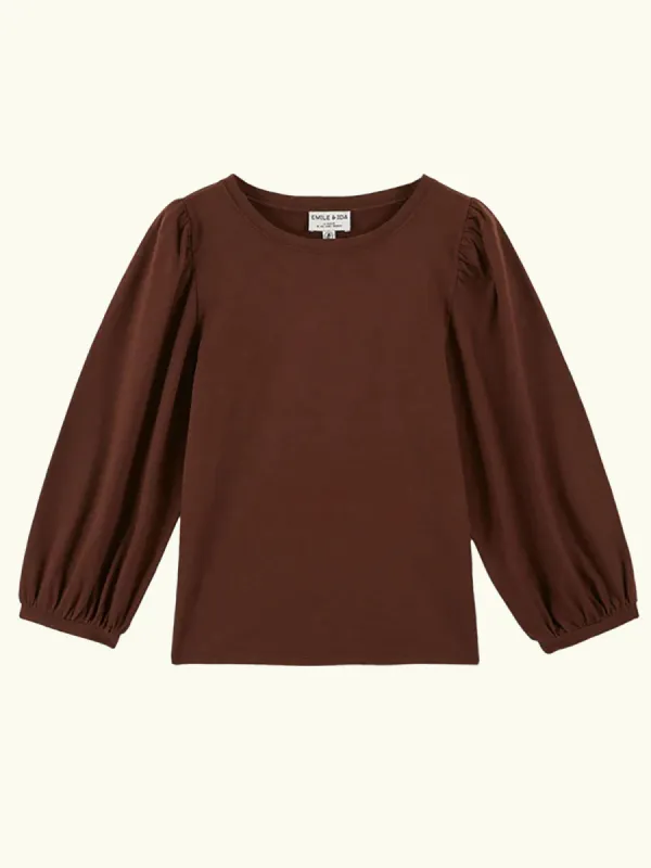 Balloon Sleeve Top – Brown sold by iris