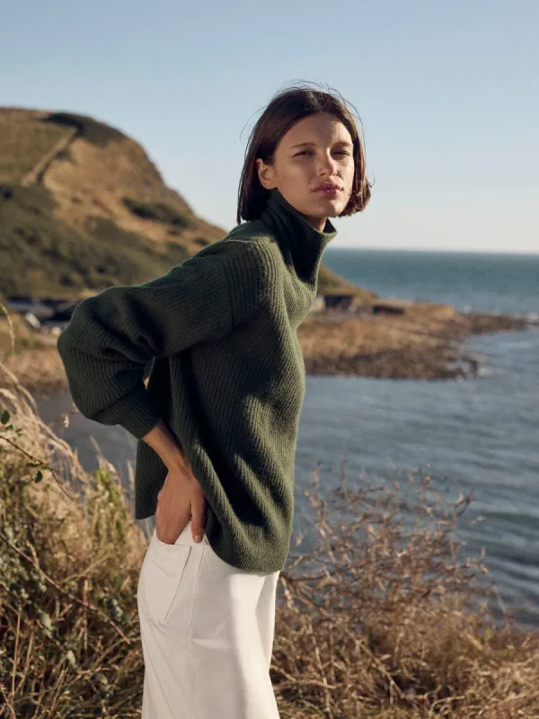 Edin Funnel Neck Jumper -Pine sold by iris