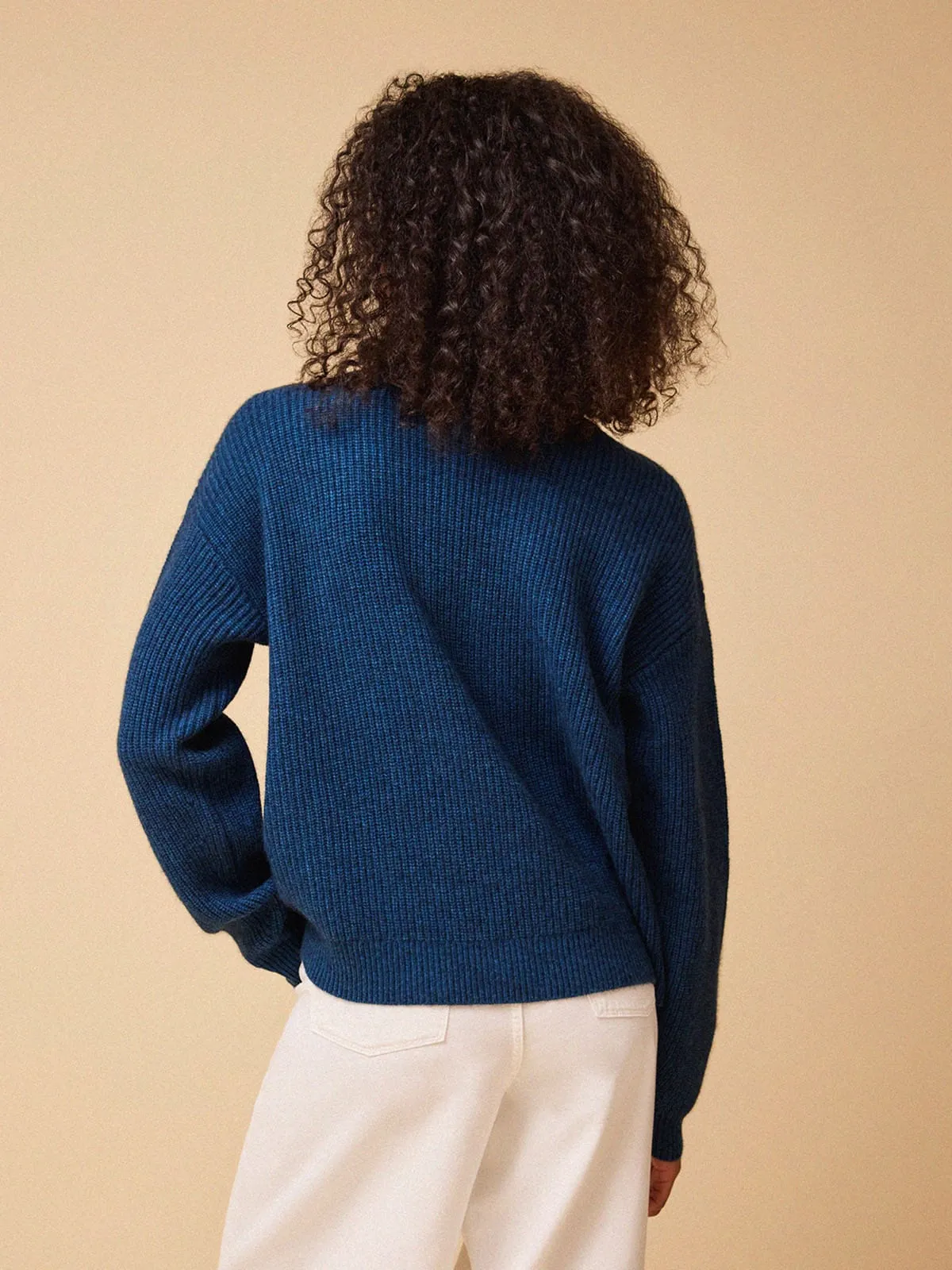 Edin Funnel Neck Jumper – Navy sold by iris product image thumbnail 3