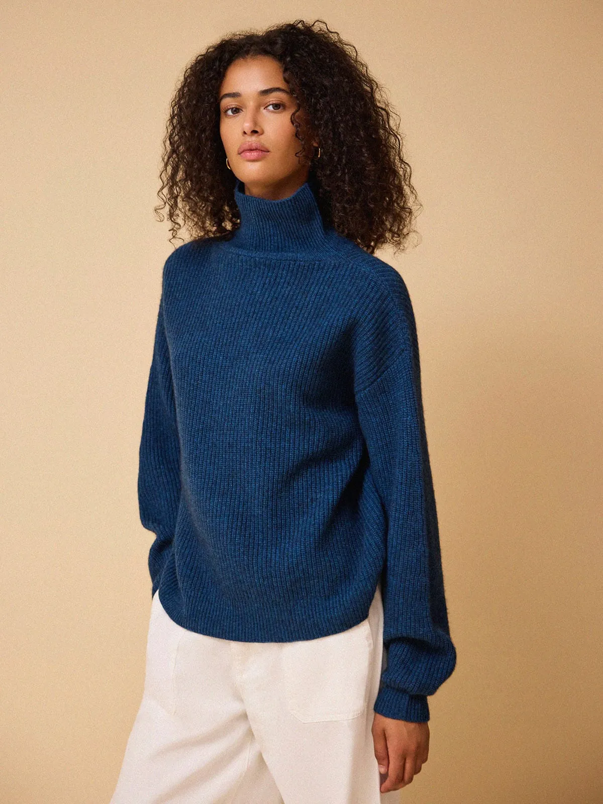 Edin Funnel Neck Jumper – Navy sold by iris product image thumbnail 4