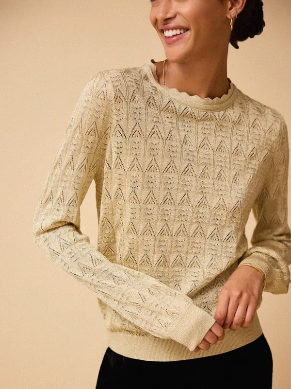 Camilla Metallic Knit Jumper - Gold sold by iris
