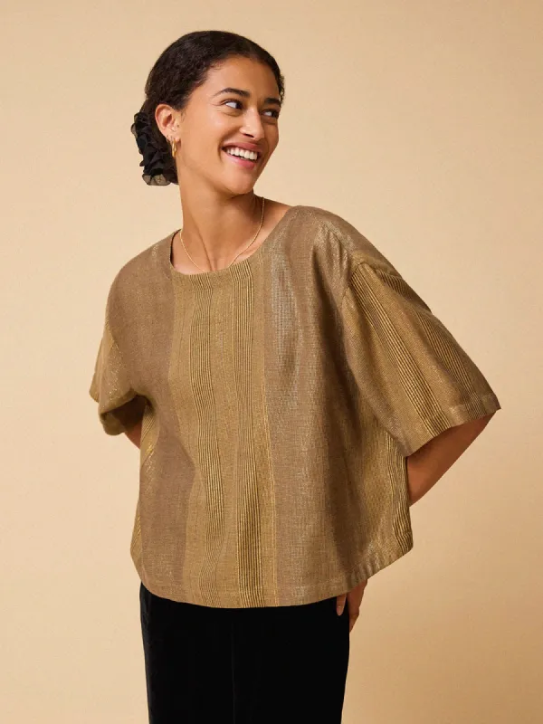 Skylar Lurex Top – Gold made by iris