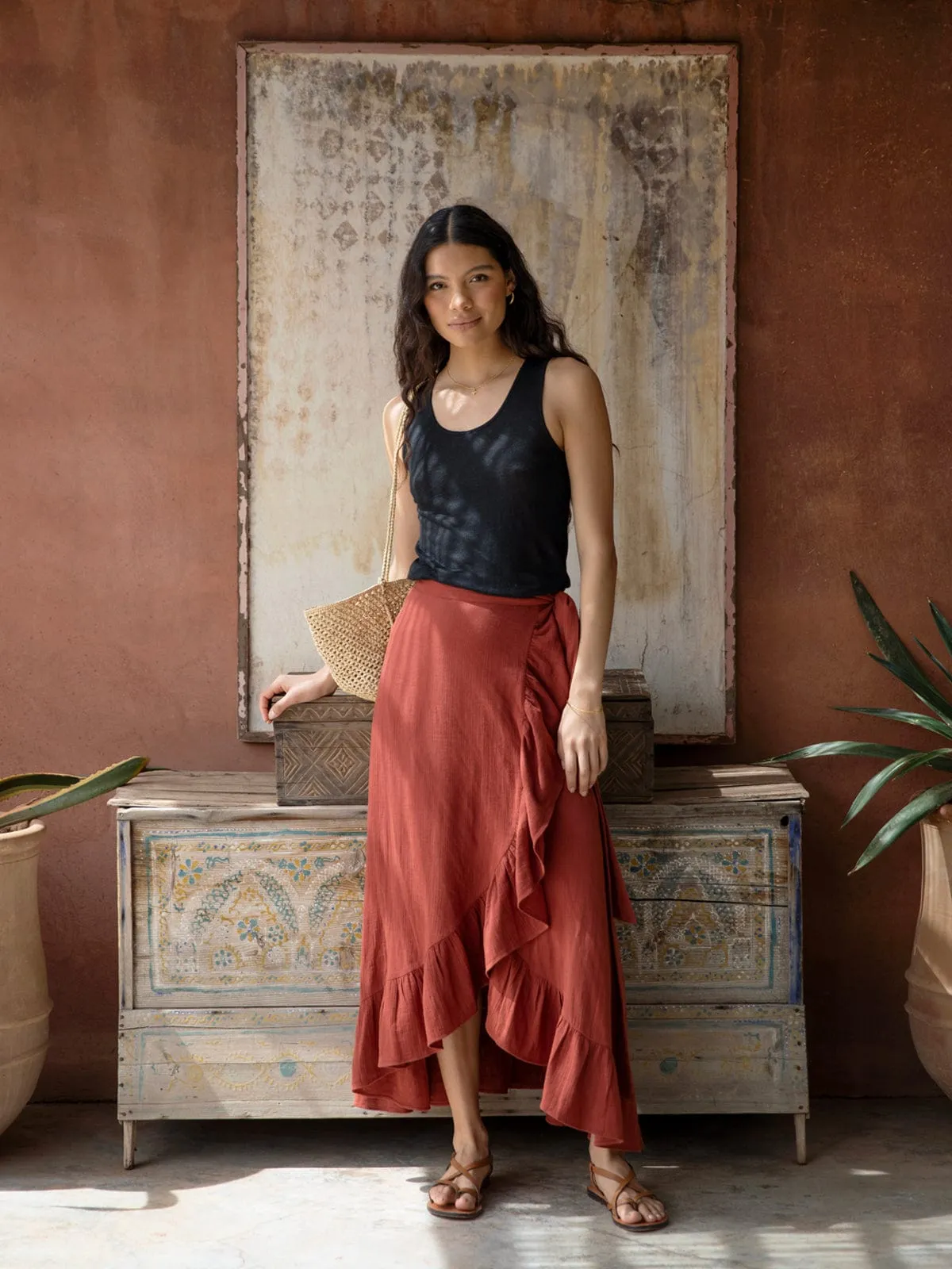Kera Wrap Skirt - Cinnamon sold by iris product image thumbnail 2