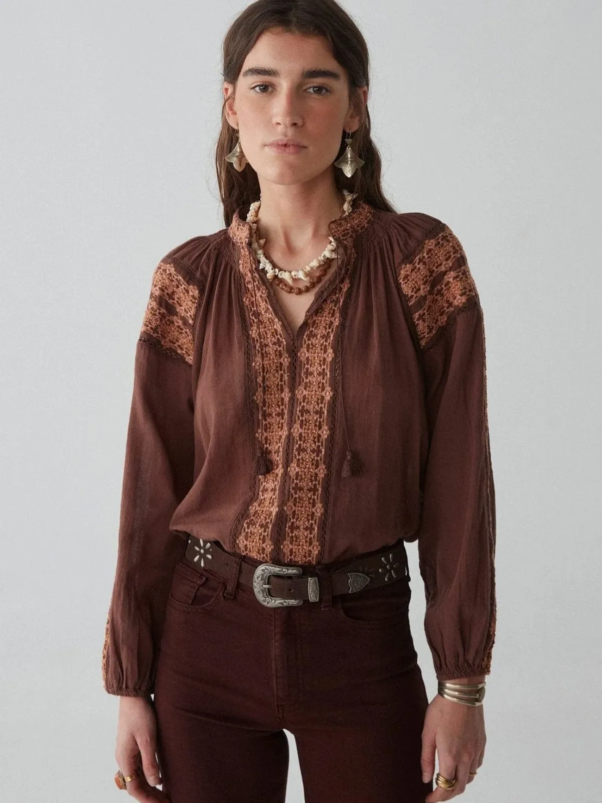 Audrey Blouse - Brown sold by iris product image thumbnail 2