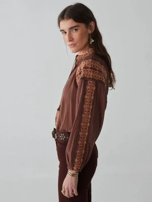 Audrey Blouse - Brown made by iris