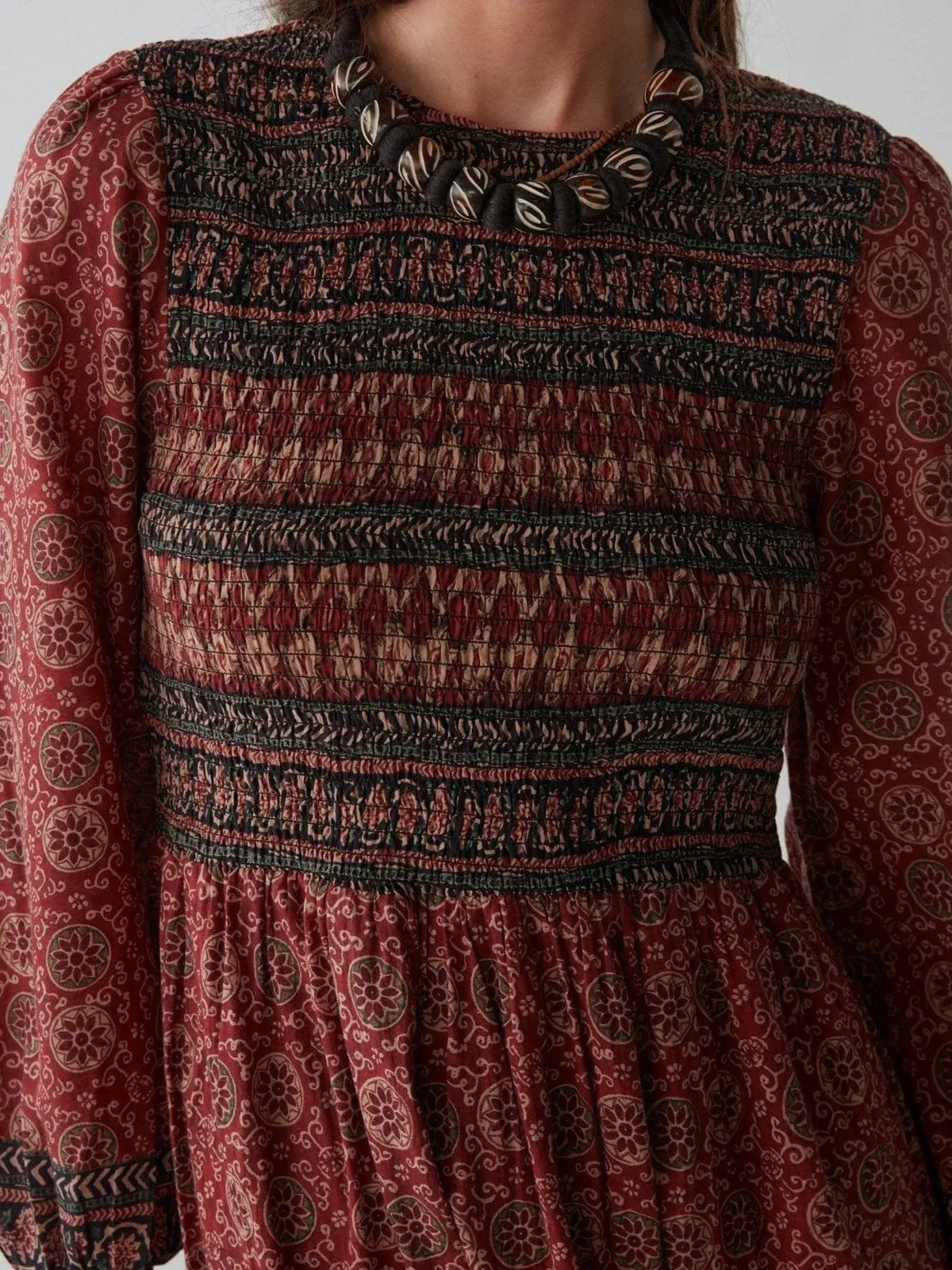 Layla Smock Maxi Dress - Rust sold by iris product image thumbnail 3
