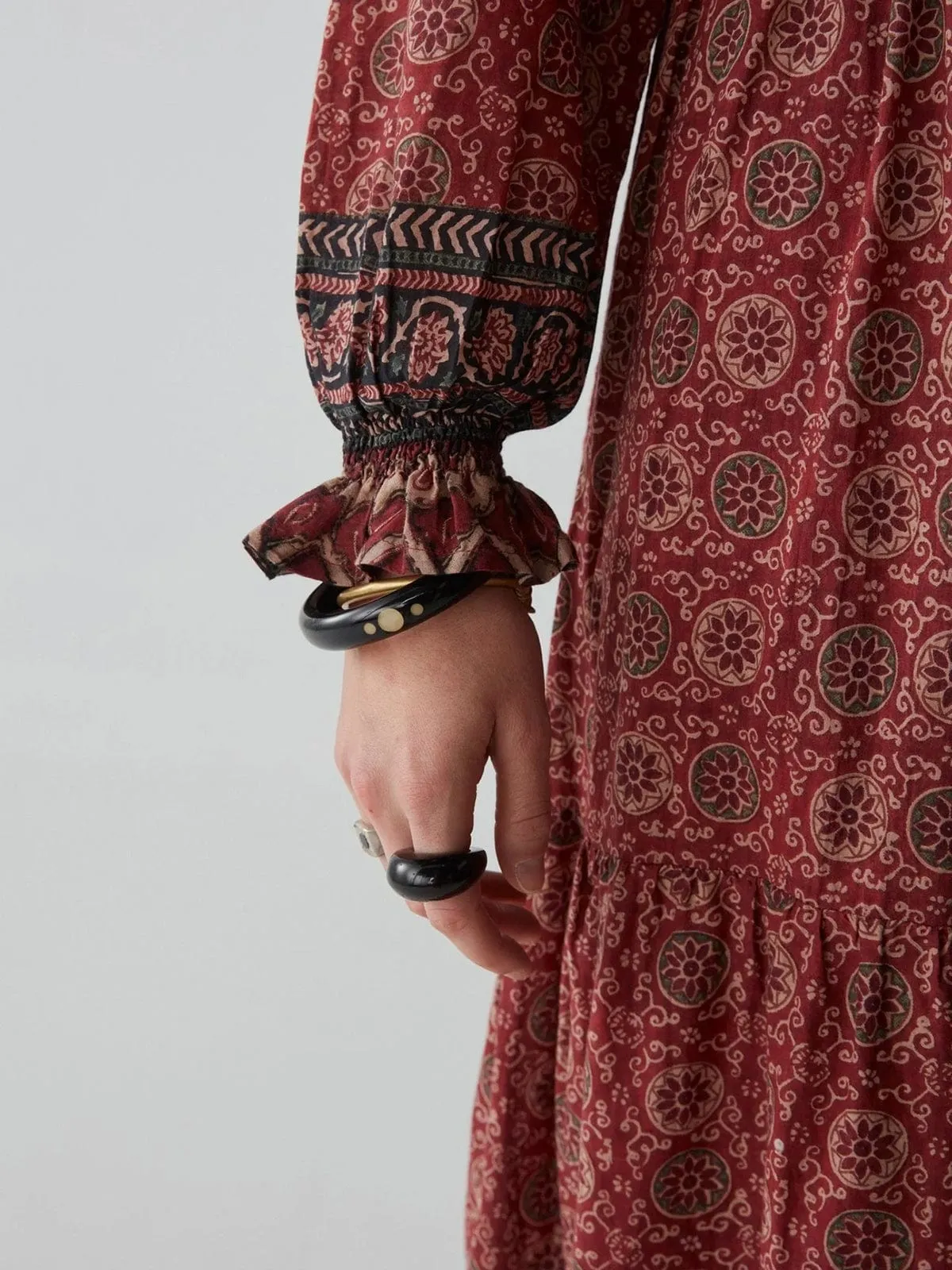 Layla Smock Maxi Dress - Rust sold by iris product image thumbnail 4