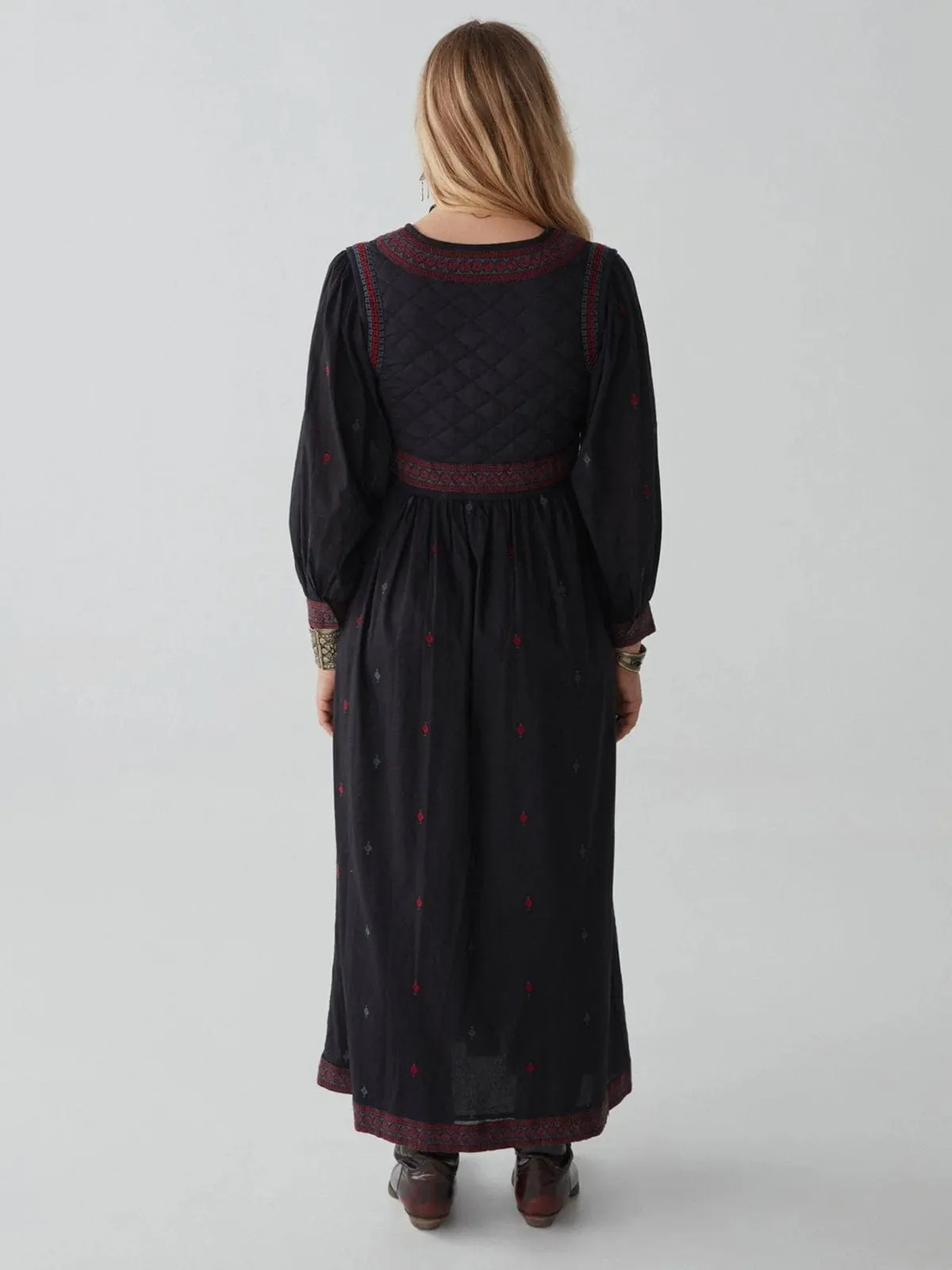 Dalida Embroidered Dress - Navy sold by iris product image thumbnail 3