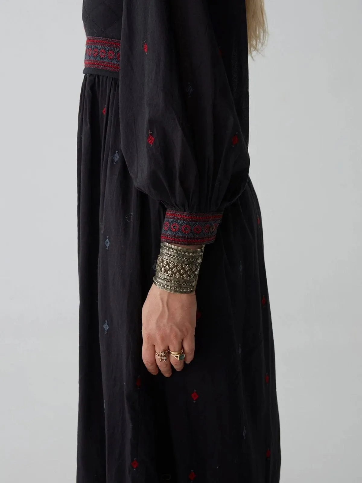 Dalida Embroidered Dress - Navy sold by iris product image thumbnail 4