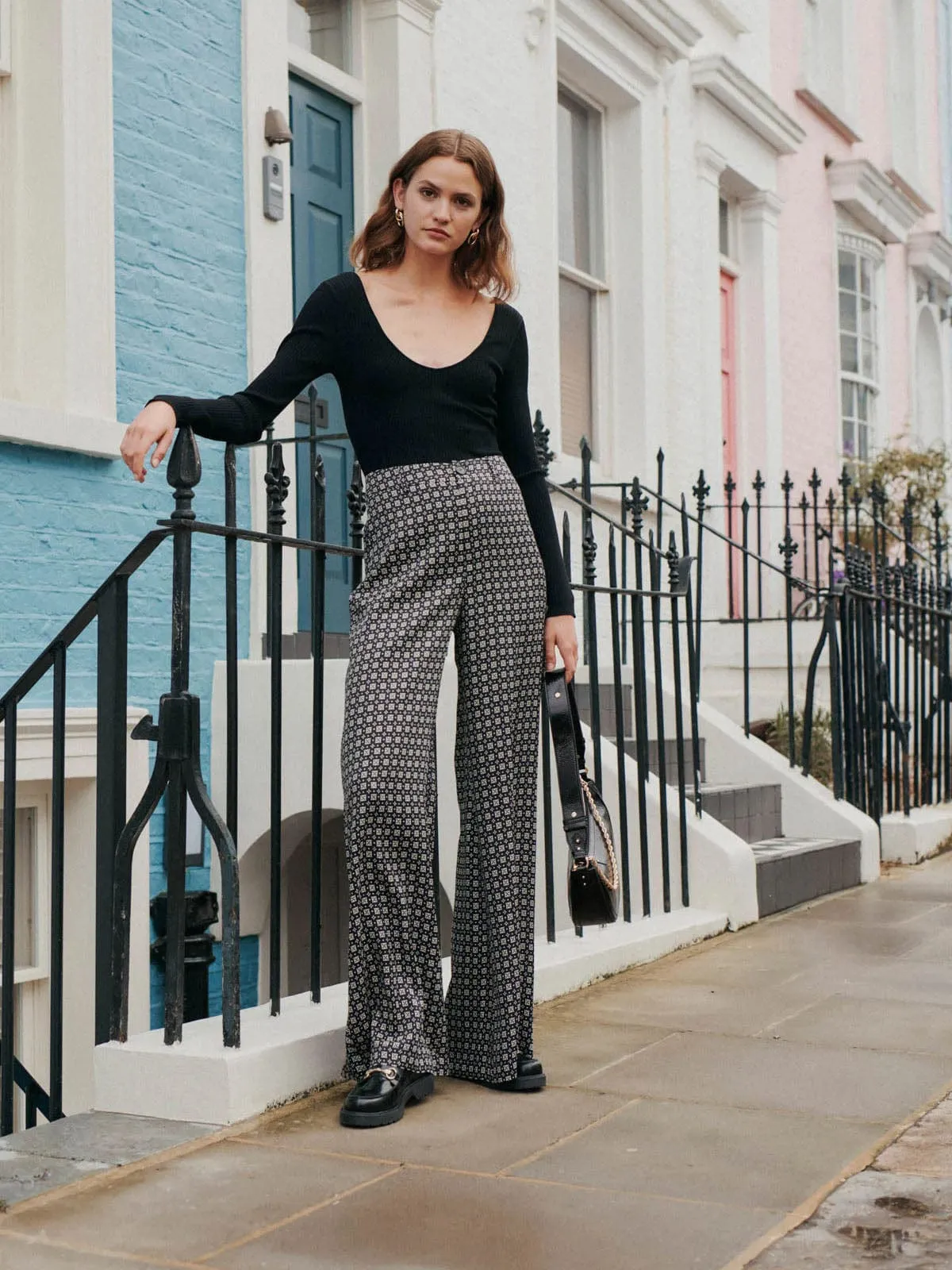 Pauline Printed Trousers- Black sold by iris product image thumbnail 2