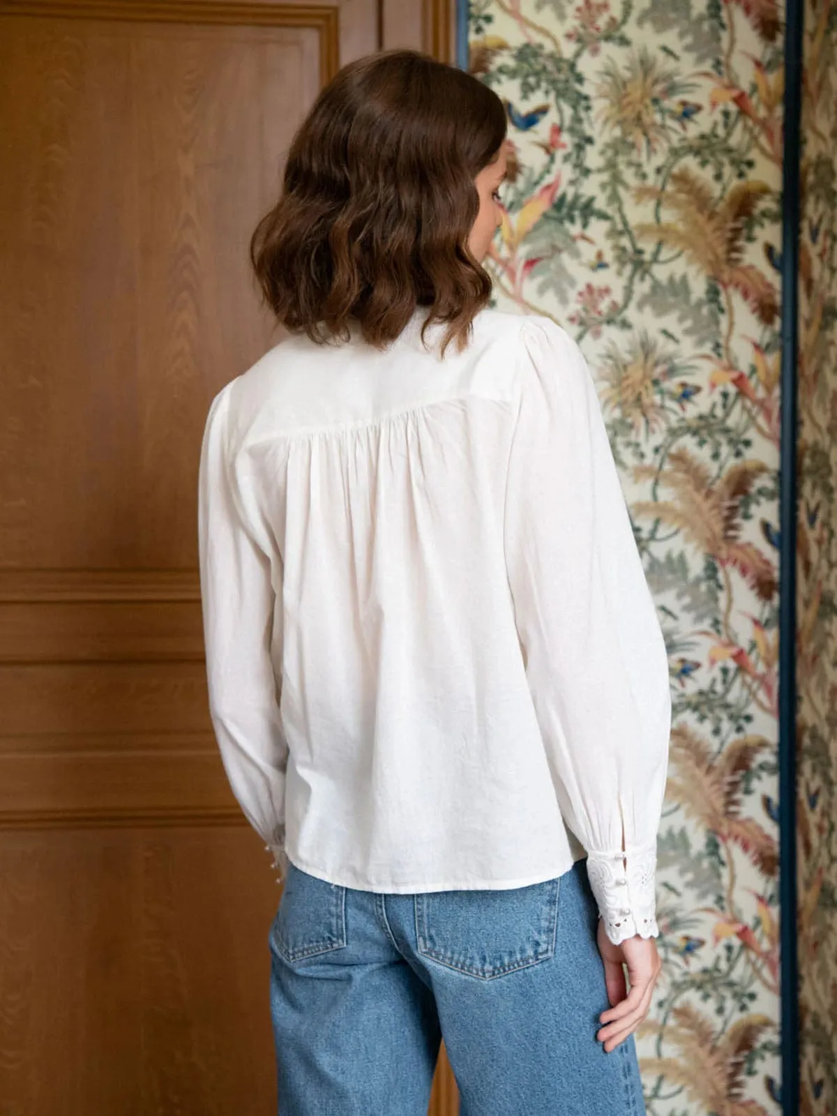 Tara Embroidered Blouse – Ecru sold by iris product image thumbnail 3