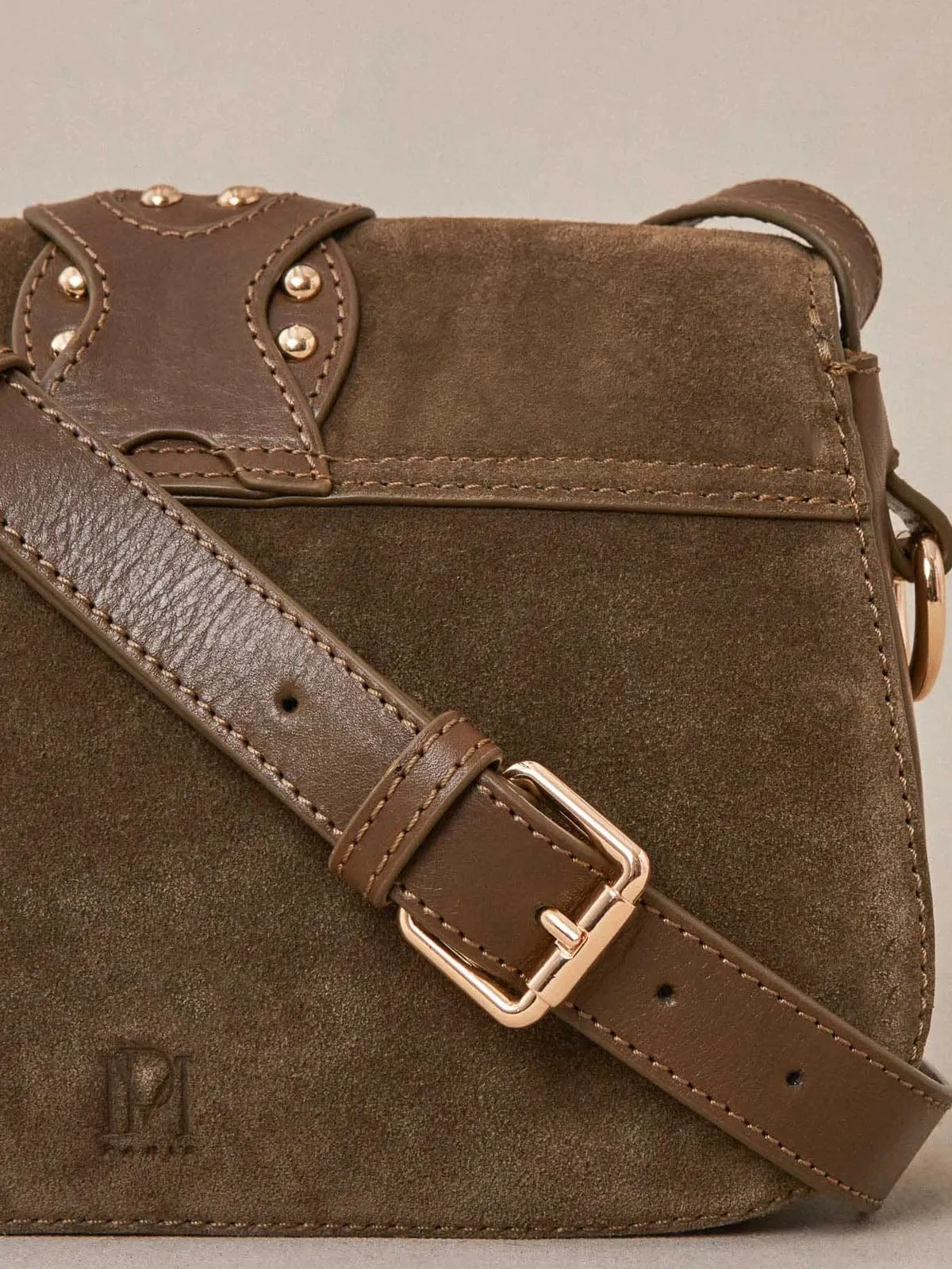 Soleo Stud Saddle Bag - Khaki sold by iris product image thumbnail 4