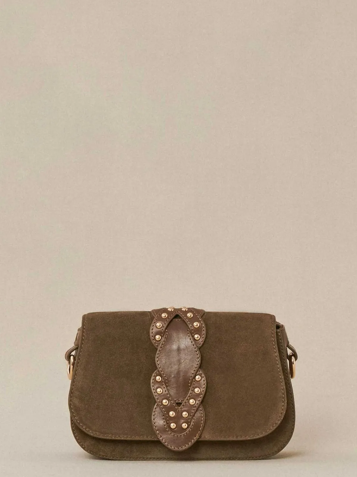 Soleo Stud Saddle Bag - Khaki sold by iris