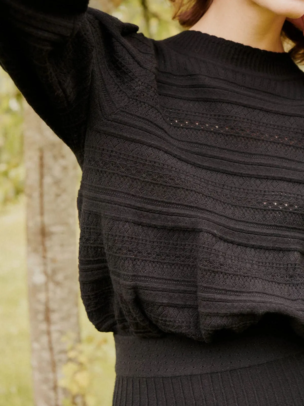 Light Crochet Knit - Black sold by iris product image thumbnail 3