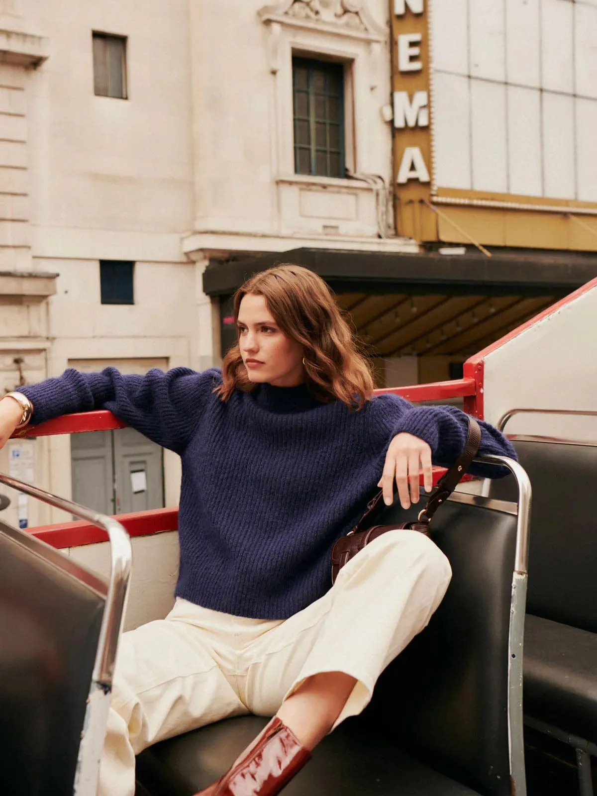 Mimi Fluffy High Knit - Navy sold by iris product image thumbnail 3