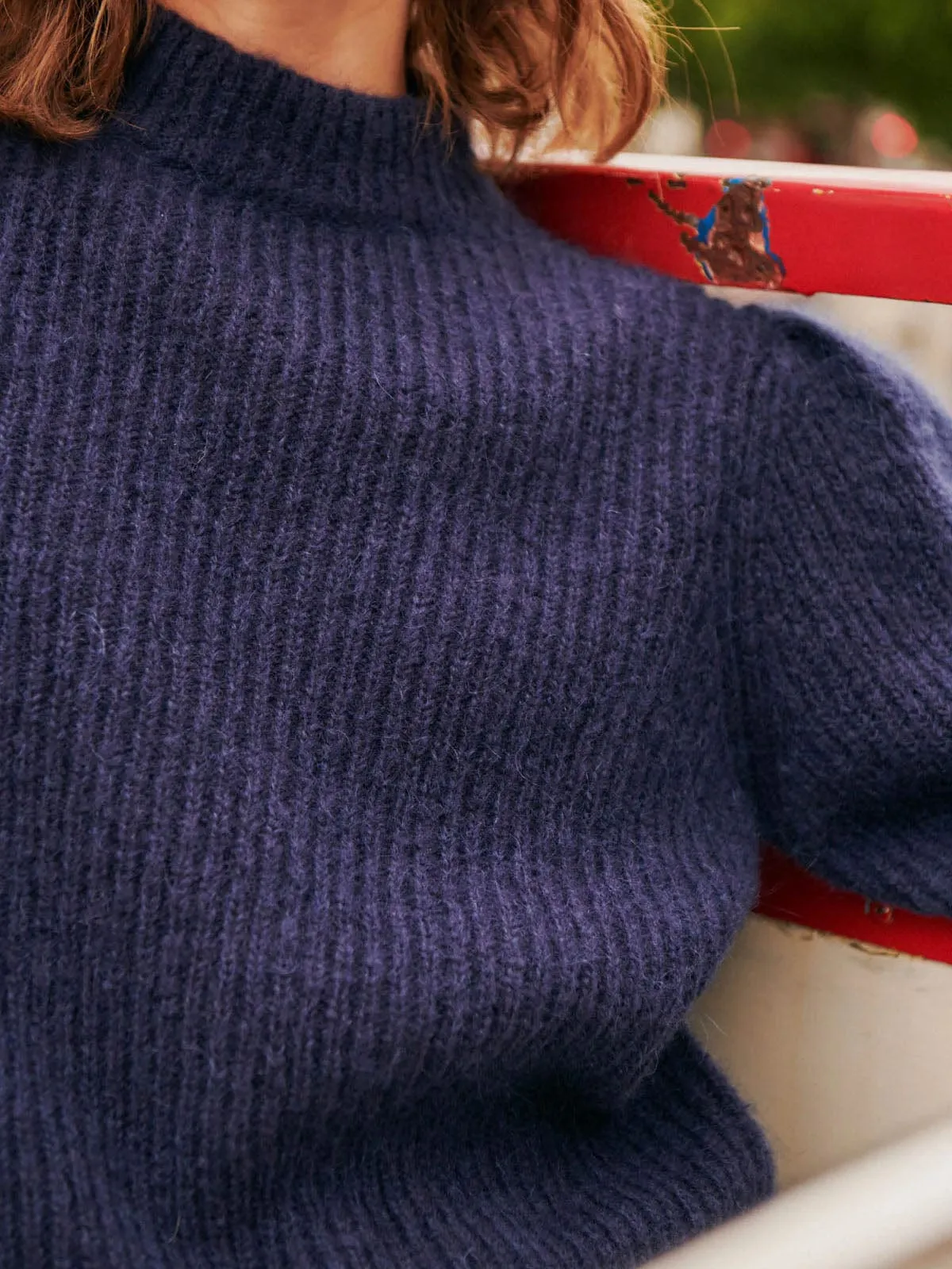 Mimi Fluffy High Knit - Navy sold by iris product image thumbnail 4