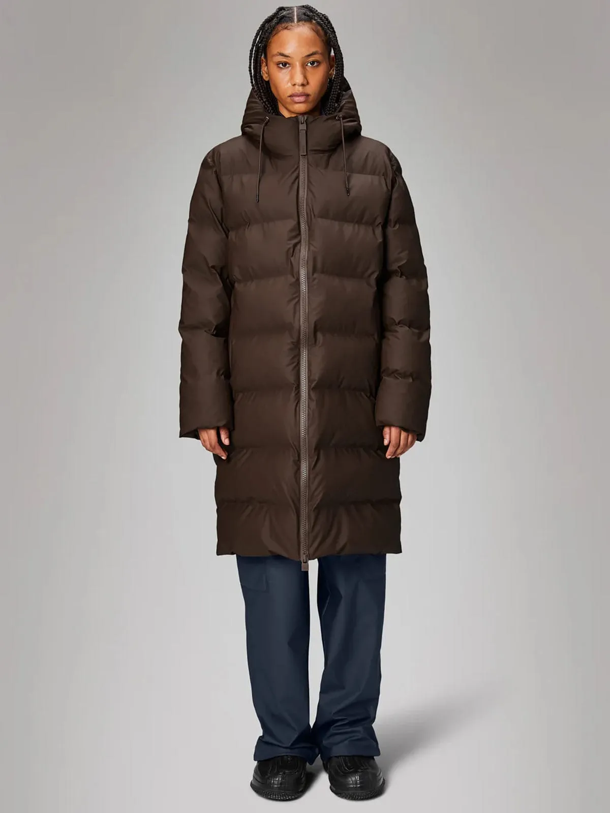 Alta Longer Puffer Jacket - Brown sold by iris