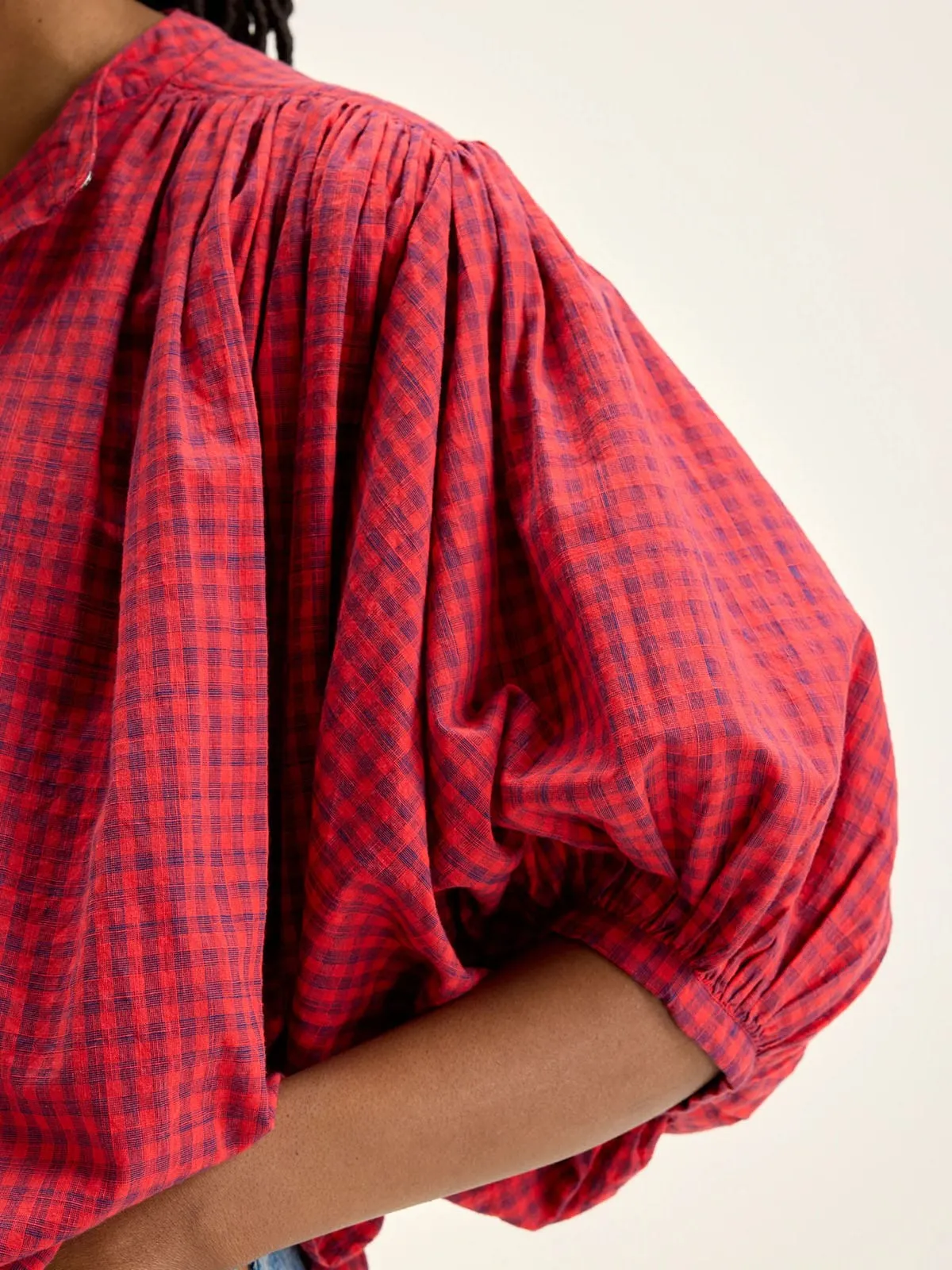 Ink Check Blouse – Red sold by iris product image thumbnail 4