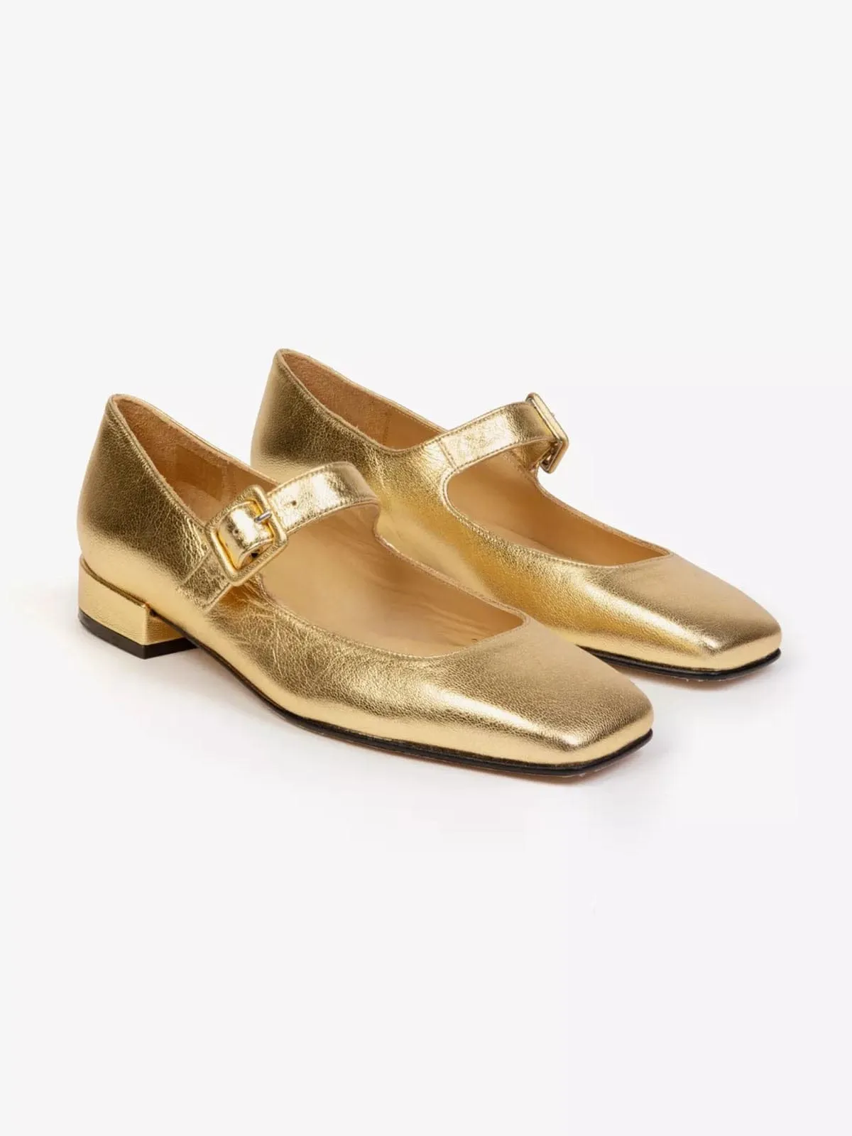Low Mary Jane Leather Shoes – Gold sold by iris product image thumbnail 2