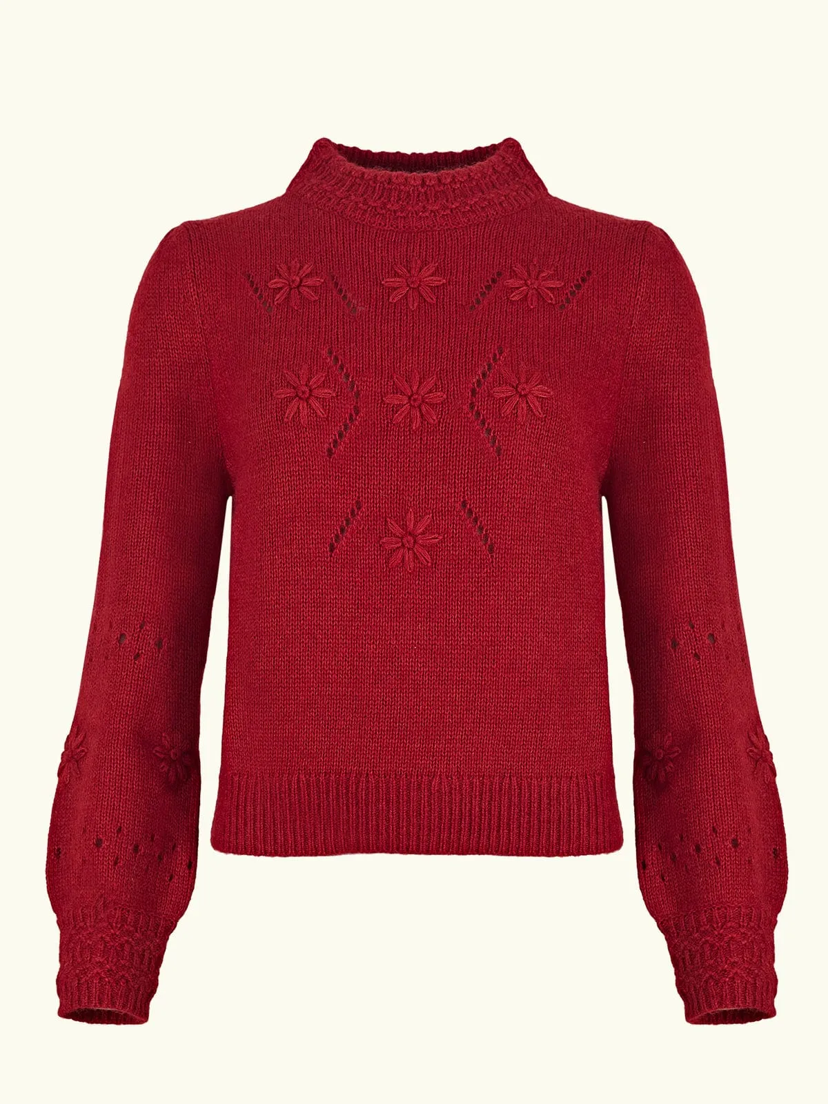 Mineta Flower Knit - Red sold by iris product image thumbnail 4