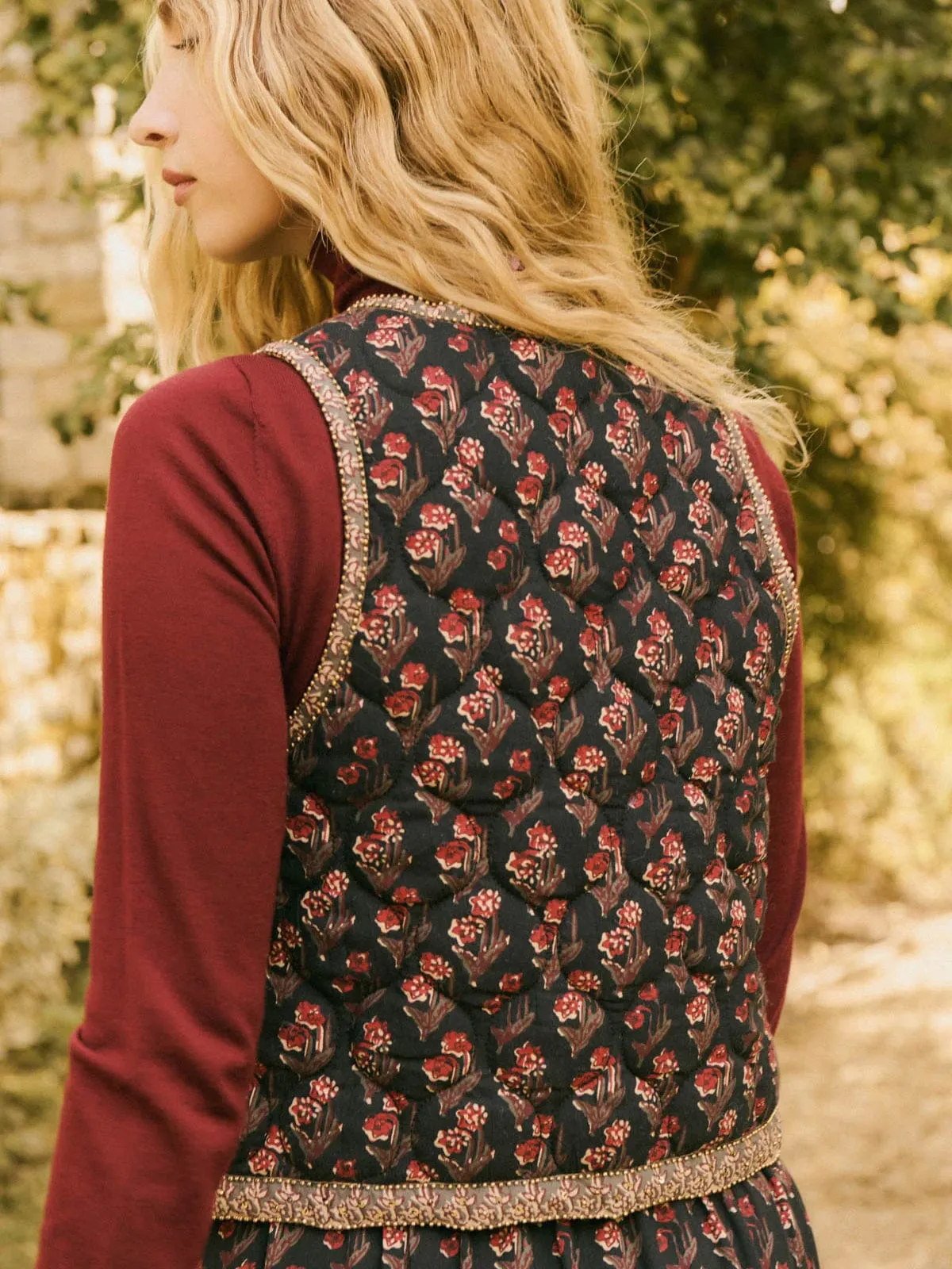 Opera Printed Gilet – Navy sold by iris product image thumbnail 3