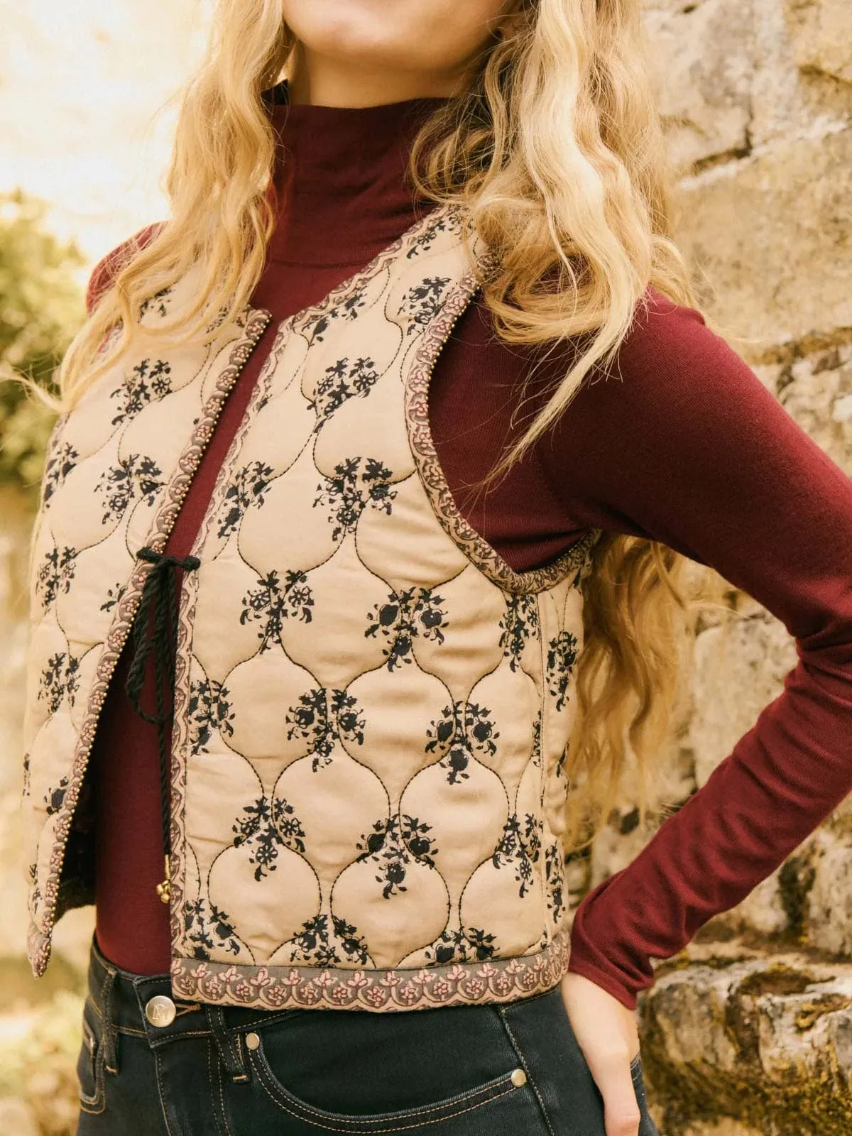 Opera Printed Gilet – Navy sold by iris product image thumbnail 2