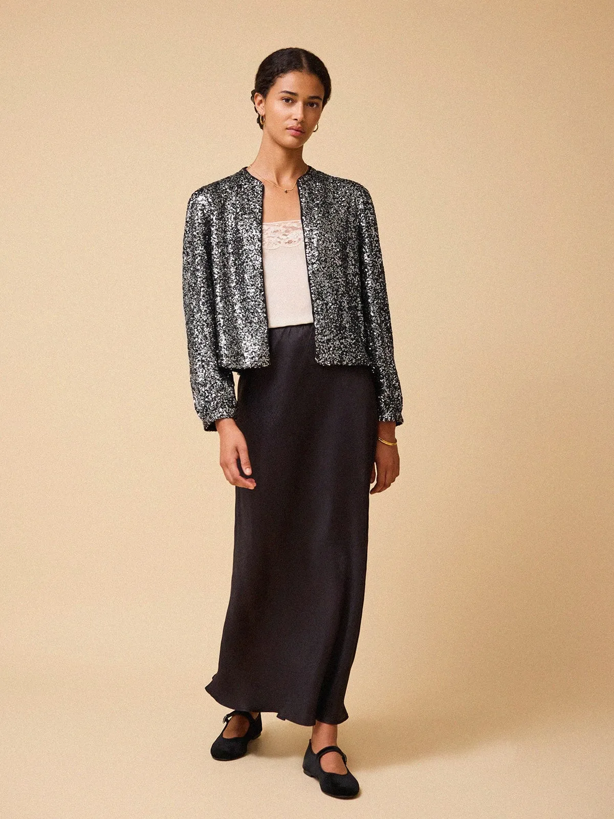 Amira Sequin Jacket - Black sold by iris product image thumbnail 4