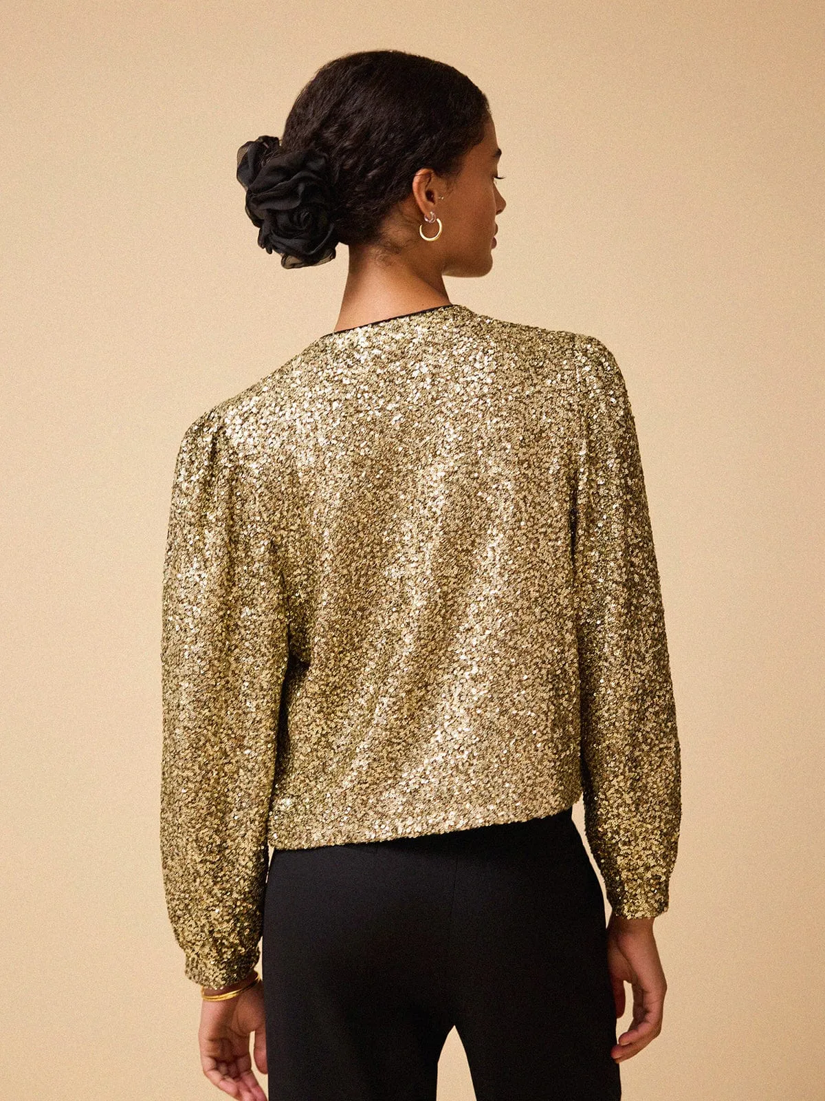 Amira Sequin Jacket - Gold sold by iris product image thumbnail 3