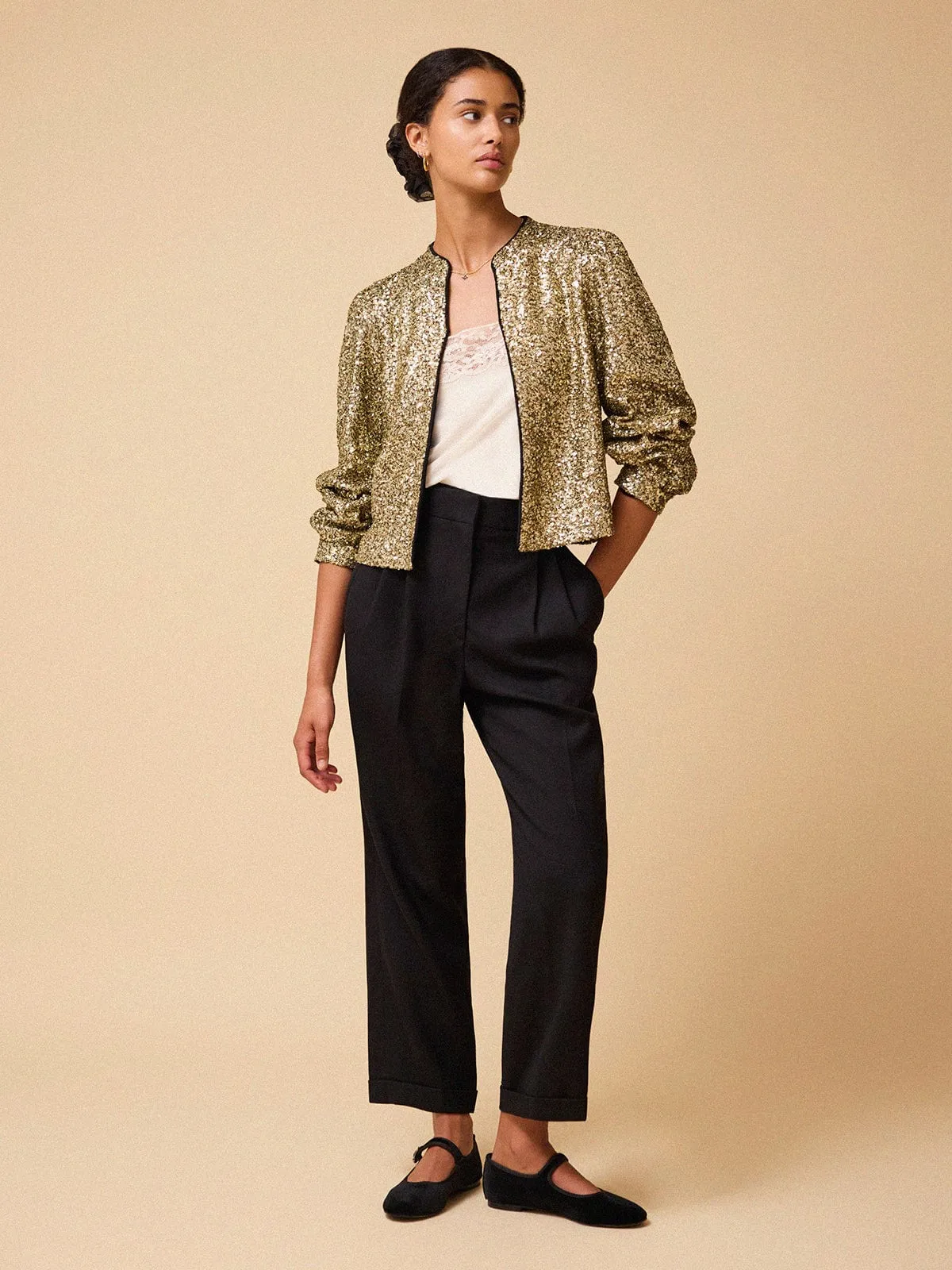 Amira Sequin Jacket - Gold sold by iris product image thumbnail 4