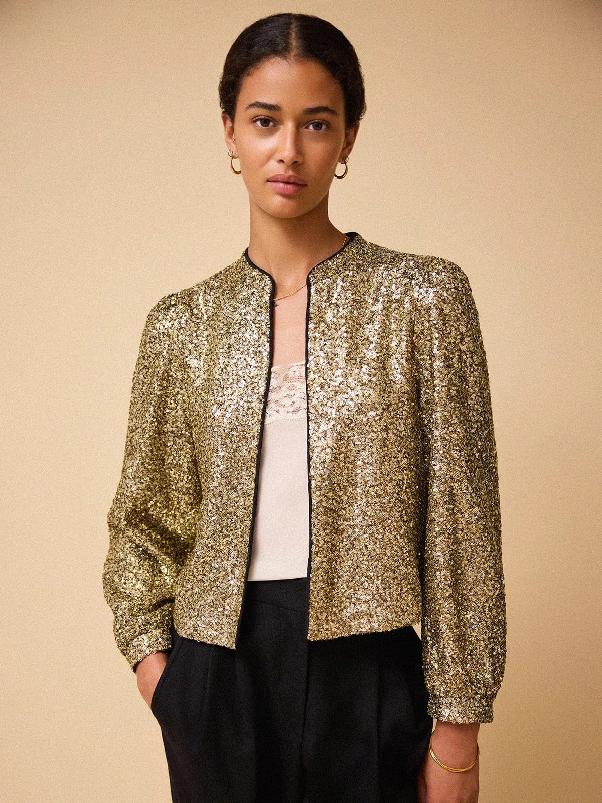 Amira Sequin Jacket - Gold sold by iris