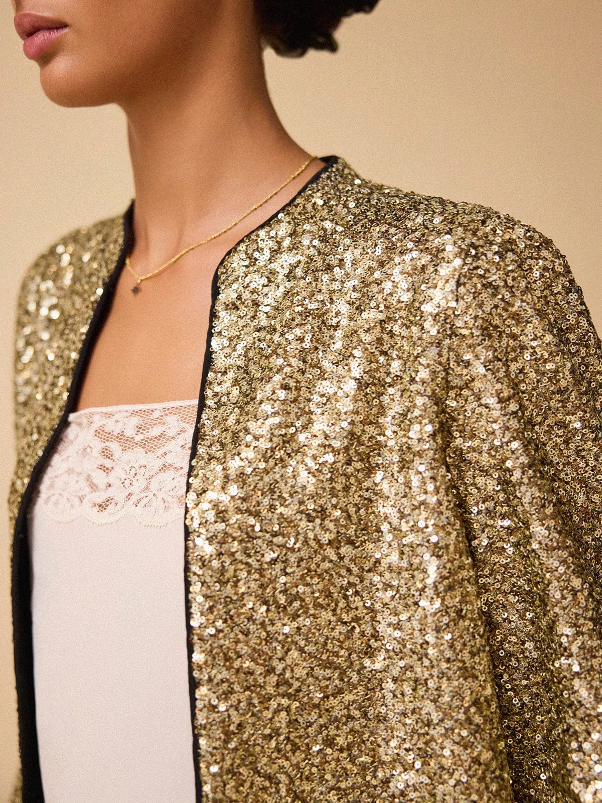 Amira Sequin Jacket - Gold sold by iris product image thumbnail 2