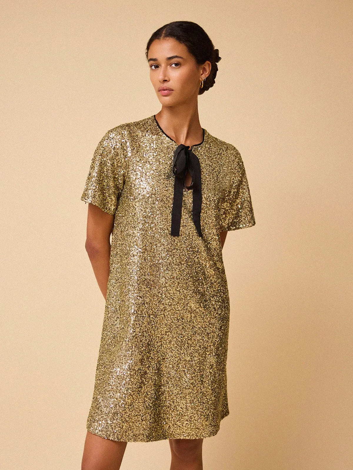 Ina Sequin Dress - Gold sold by iris product image thumbnail 2