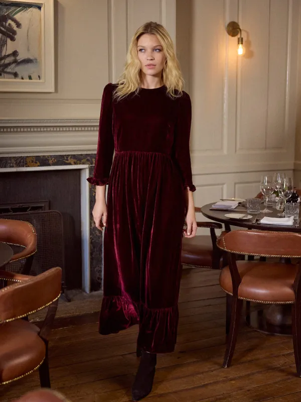 Shae Velvet Maxi Dress - Burgundy sold by iris