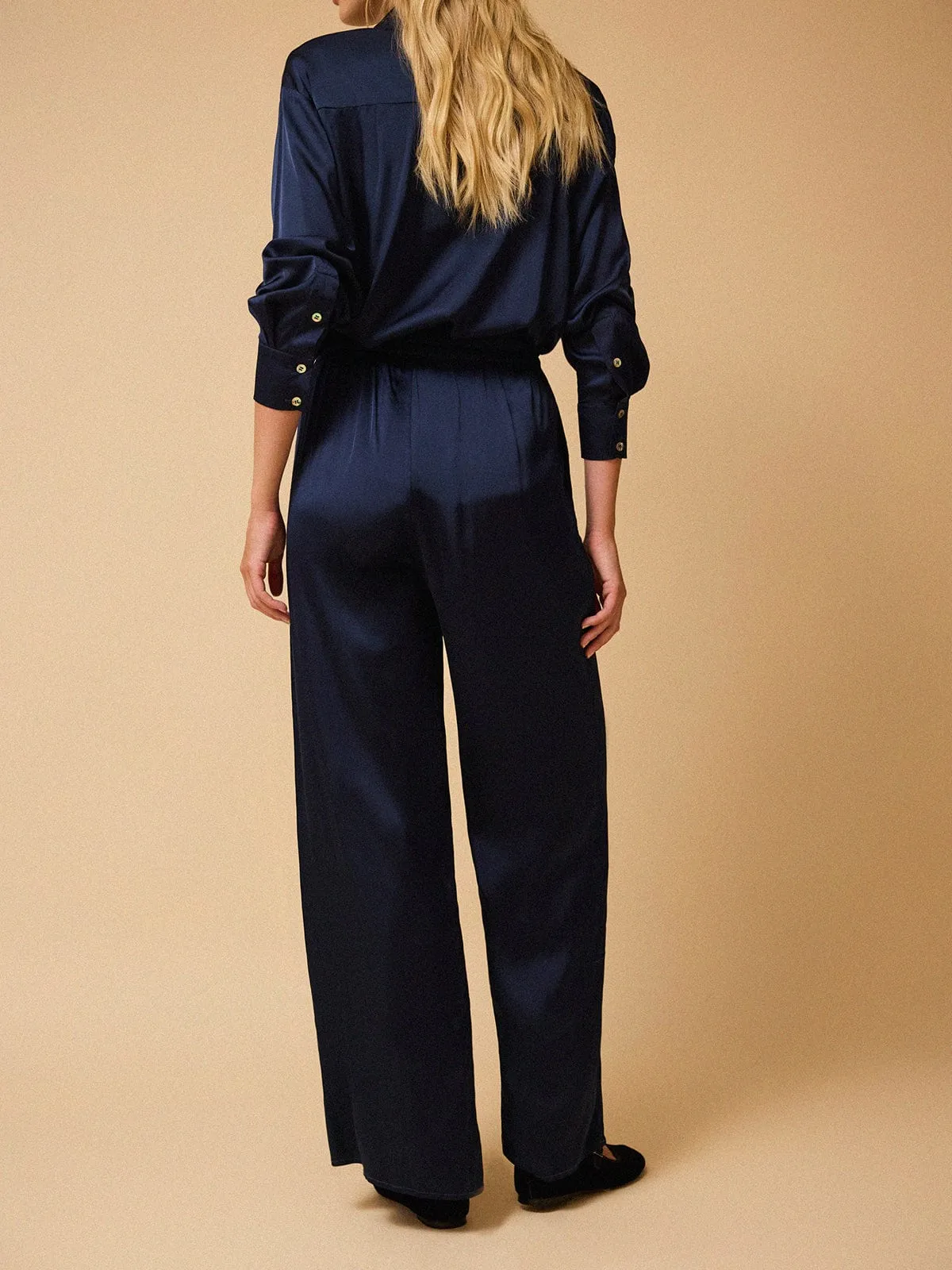 Parker Satin Trousers - Navy sold by iris product image thumbnail 2