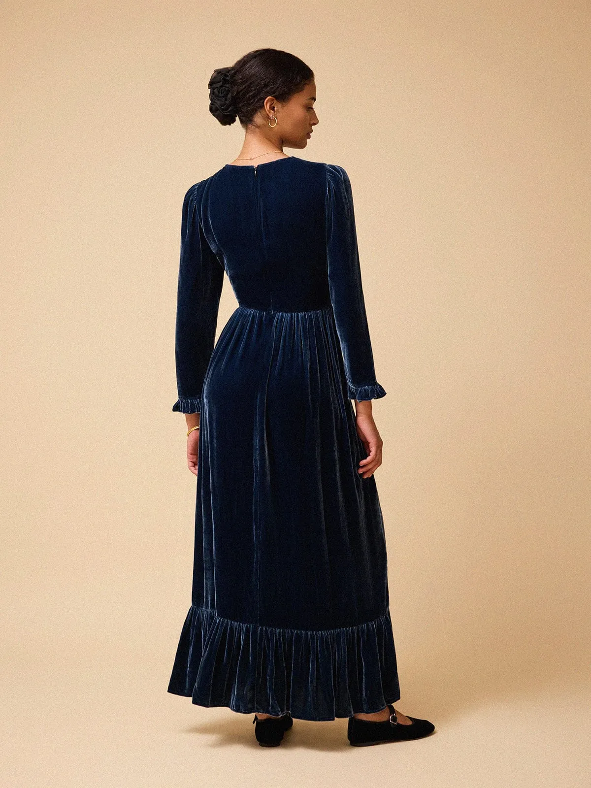 Shae Velvet Maxi Dress - Petrol Blue sold by iris product image thumbnail 4