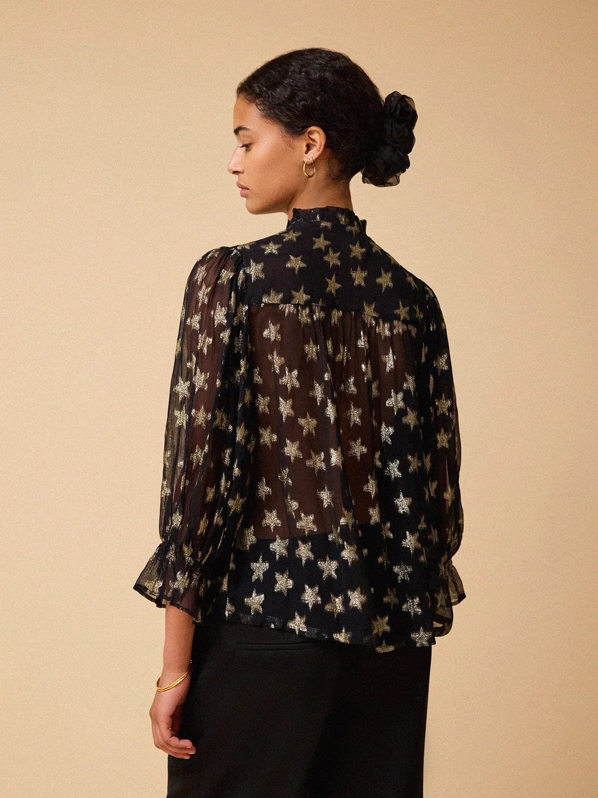 Frankie Ruffle Front Blouse - Star sold by iris product image thumbnail 4