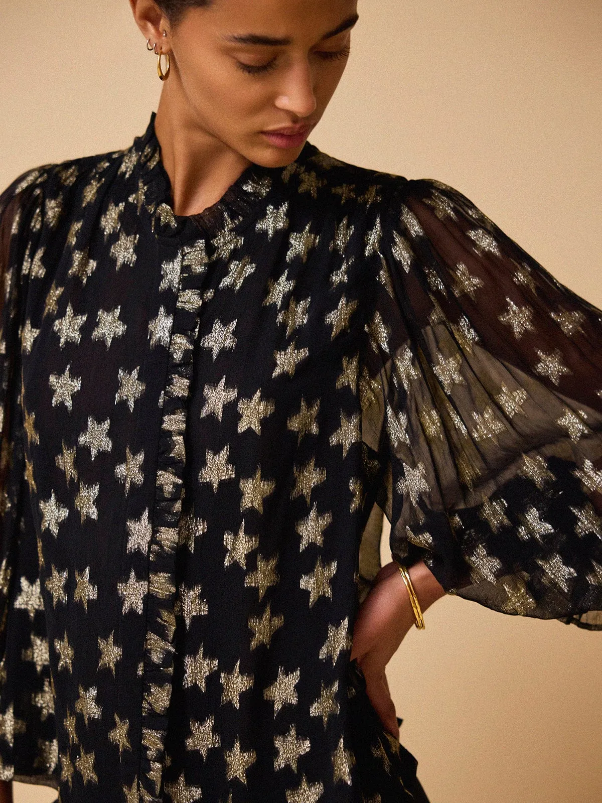 Frankie Ruffle Front Blouse - Star sold by iris product image thumbnail 2