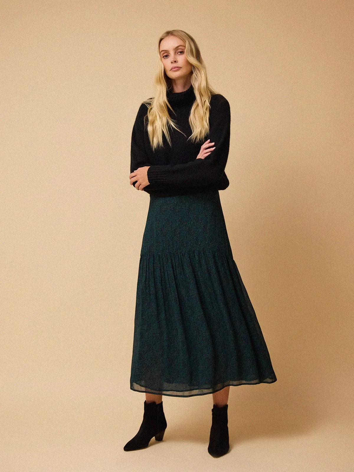 Ivora Midi Skirt - Green sold by iris