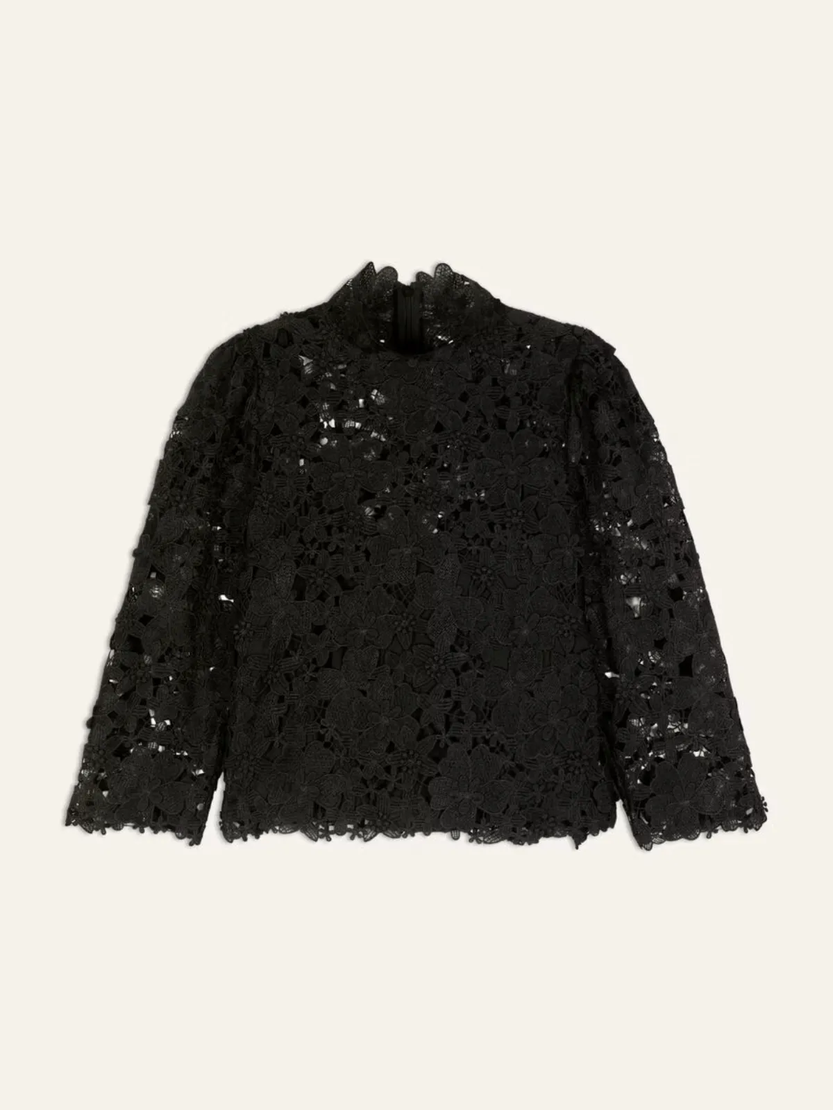 Paul Lace High Neck Top - Black sold by iris