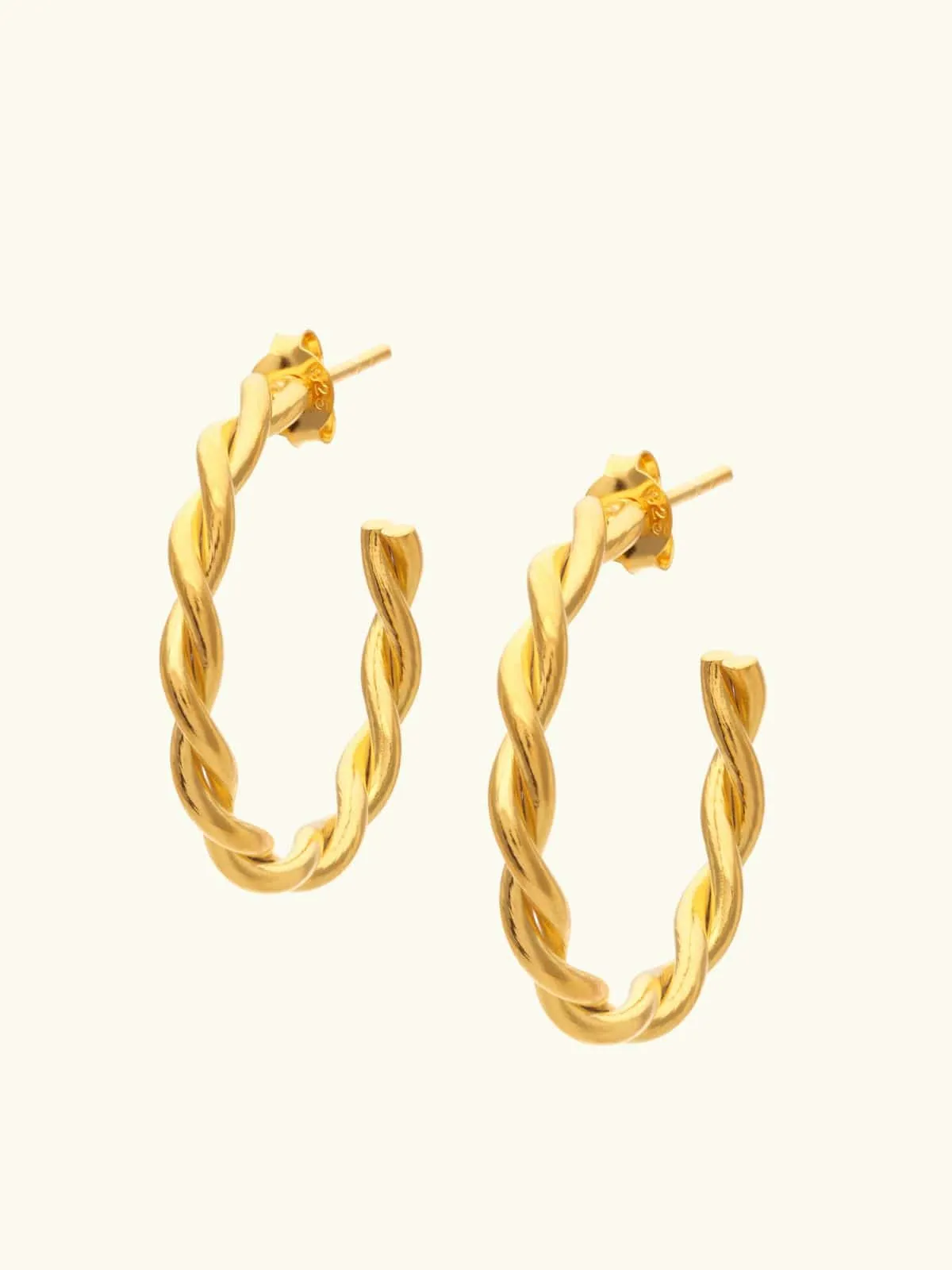Large Vermeil Twist Hoops - Gold sold by iris